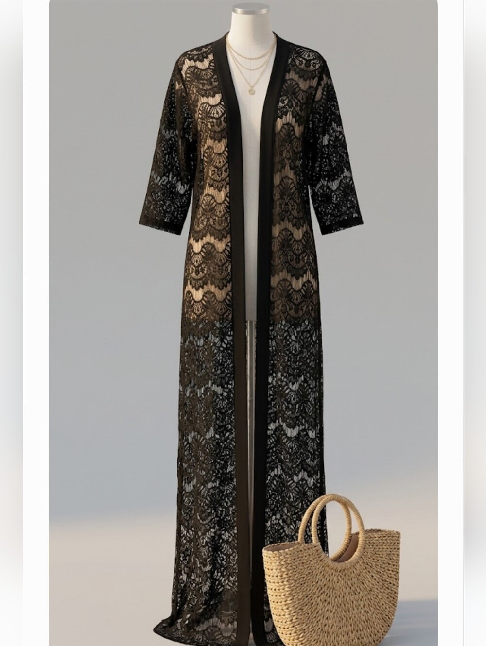 Forever 21 Black Lace Swim Coverup